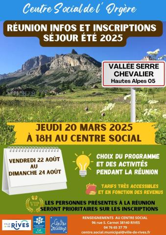 Réunion séjour été 2025