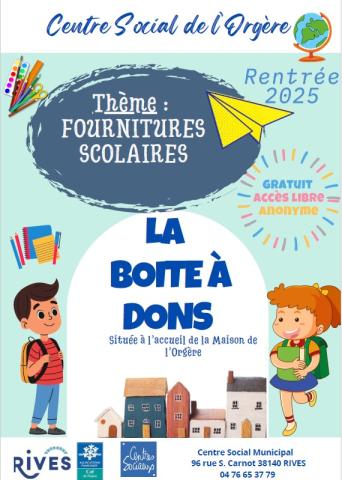 boîte à dons de rentrée