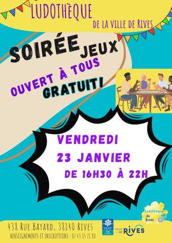 Une soirée jeux vendredi 23 janvier